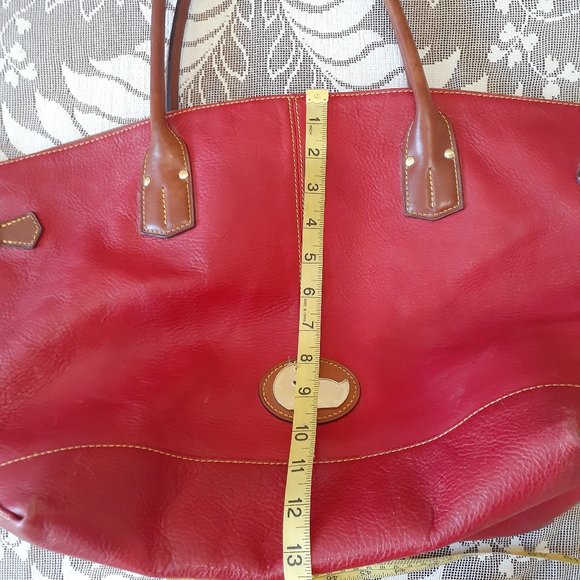 Dooney & Bourke Red Tote with Brown Accents - Picture 15 of 16